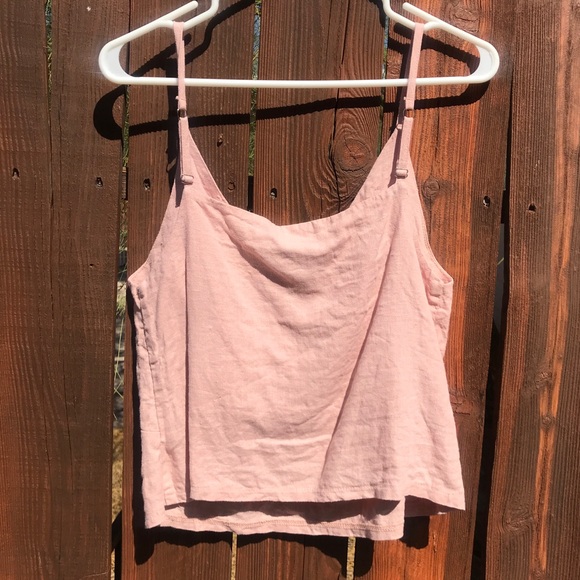 Linen Handmade Studio Scoop Neck Linen Top VIOLA | Mellow Rose | Medium - Picture 2 of 12